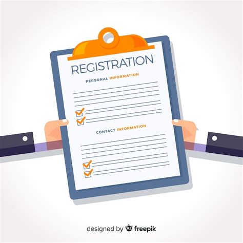 Registration Form Template With Flat Design Vector Free Download