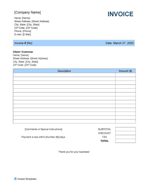 Free Invoice Template Word | louiesportsmouth.com