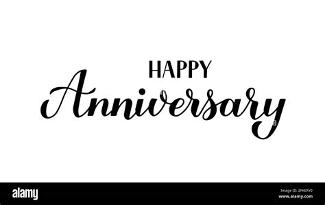 Happy Anniversary Calligraphy Hand Lettering Isolated On White