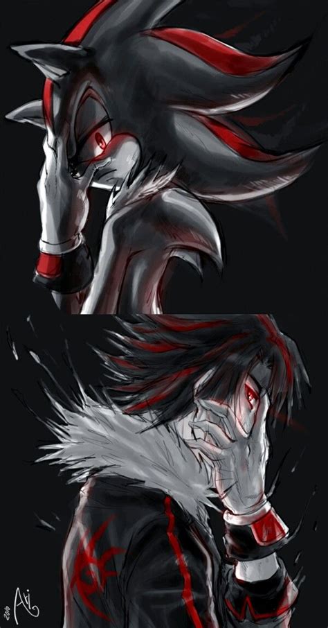 Shadow And His Human Form Shadow The Hedgehog Sonic And Shadow