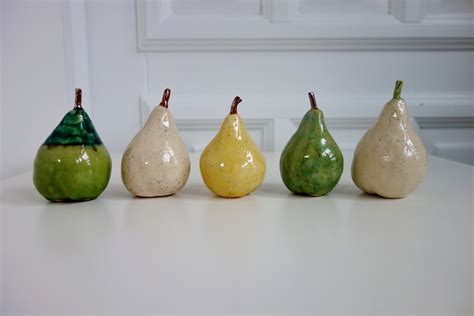 Unique Pear Figurine Ceramic Fruit Artistic Ceramics Unique Etsy