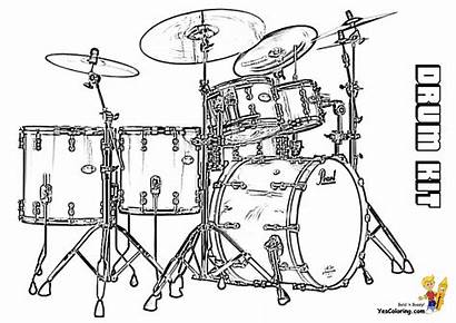 Drum Kit Musical Coloring Drums Pearl Template