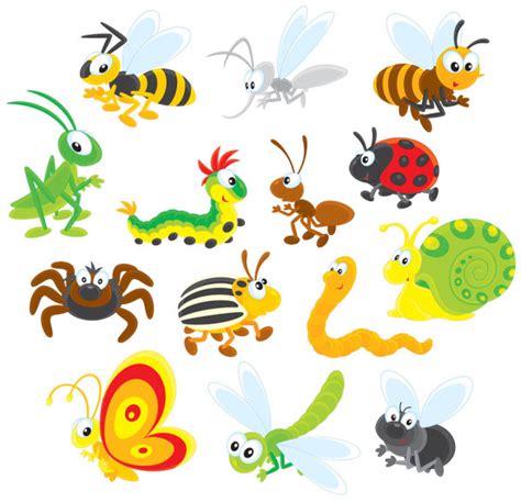 Funny Cartoon Insects Vector Set 13 Free Download