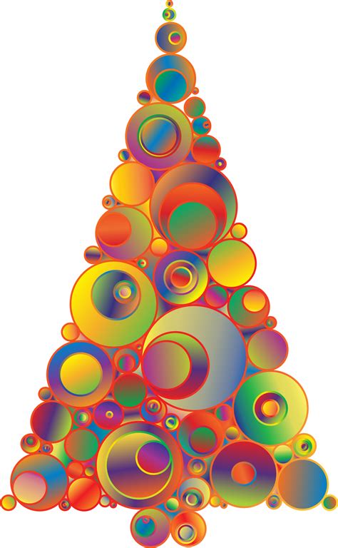 Clipart Colorful Abstract Circles Christmas Tree 5