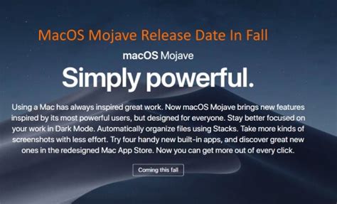 Macos Mojave Release Date Fall 1014 2024