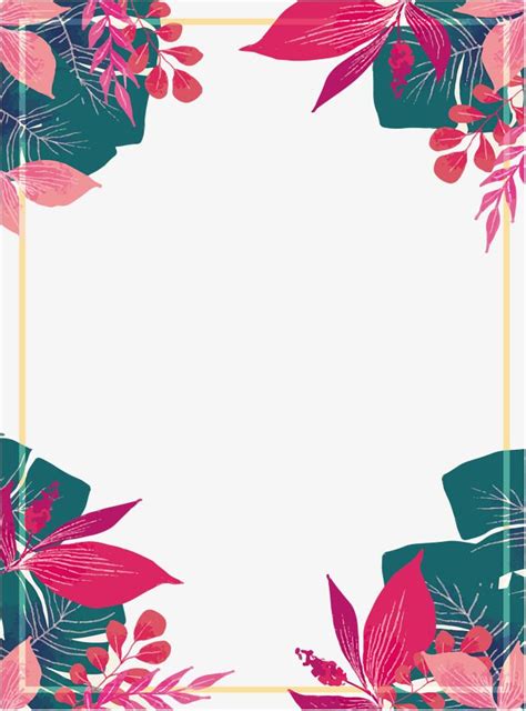 pink summer plant border vector png pink flowers summer flowers png