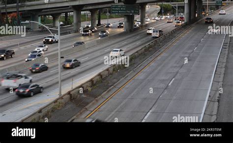 Ultra Hd 4k Congestion On Highway Downtown Los Angeles La California