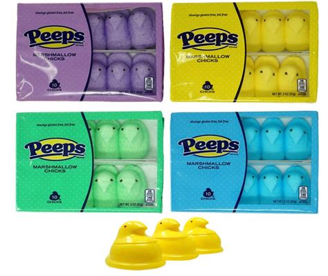 Marshmallow Peeps Chicks 4 Pack And Peeps Mini Bubble Chicks 3 Pack