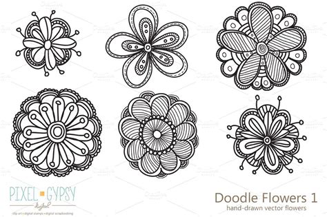 Doodle Flowers Vector Flower Doodles Doodle Art Flowers Doodles