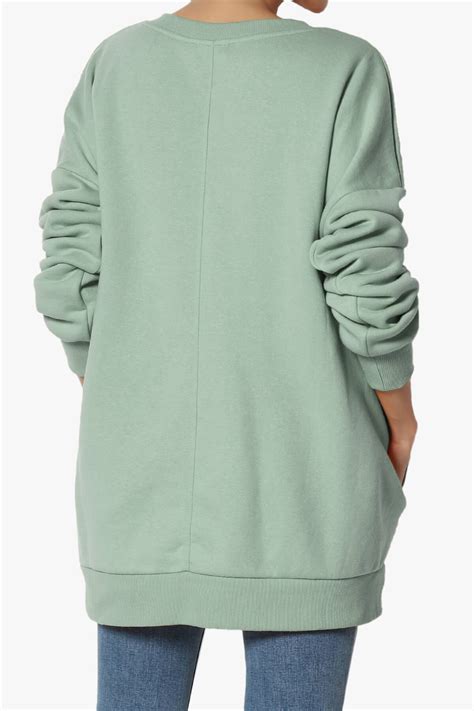 Themogan Womens S~3x Casual Cozy Oversized V Neck Fleece Pullover