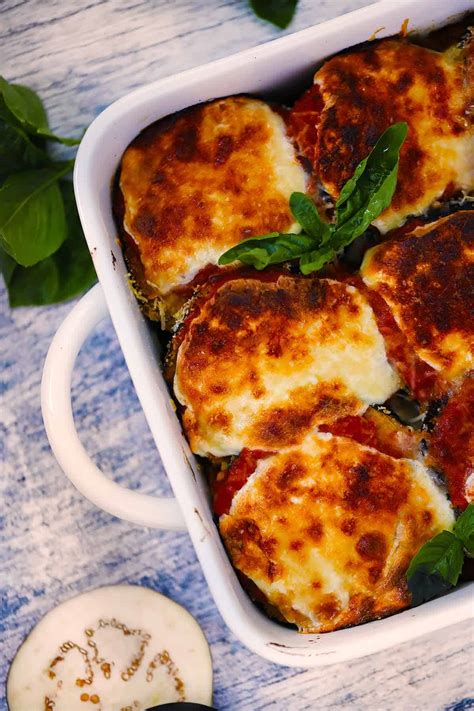 Easy Eggplant Parmesan Baked Not Fried Bowl Of Delicious