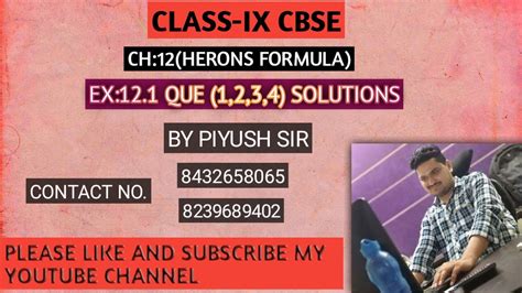 Class Ix Cbse Ex121 Que 1234 Solutions Youtube