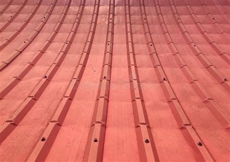 Red Aluminum Roof Pattern Texture Background Stock Photo Image Of