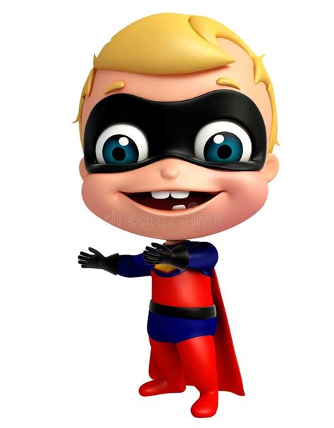 3d Rendered Illustration Of Superbaby With Pointing Pose Stock