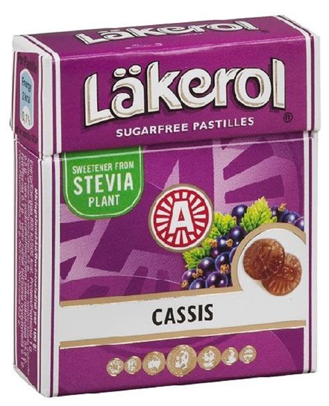 Läkerol Licorice Sugar Free Pastilles 4 Pack Boxes Imported Swedish Licorice Cassis Black
