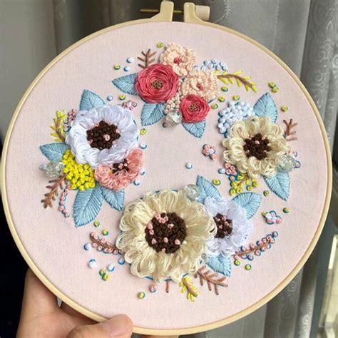 Embroidery Starter Kit with Pattern Cross Stitch - Flower - Needlework Kits | eBay