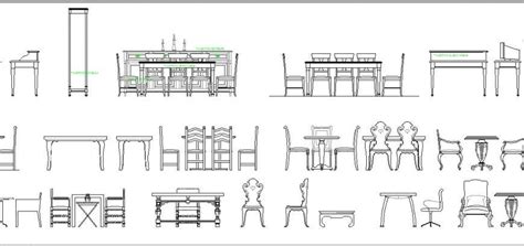 Multiple Table And Chair Blocks Cad Drawing Details Dwg File Cadbull