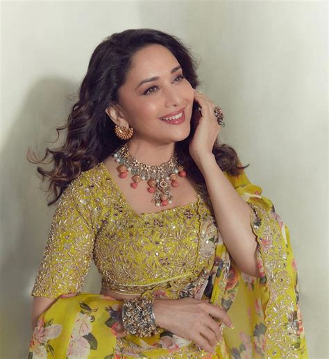 Madhuri Dixit Nenes Pop Hued Lehenga Is For The Bride Who Loves Color