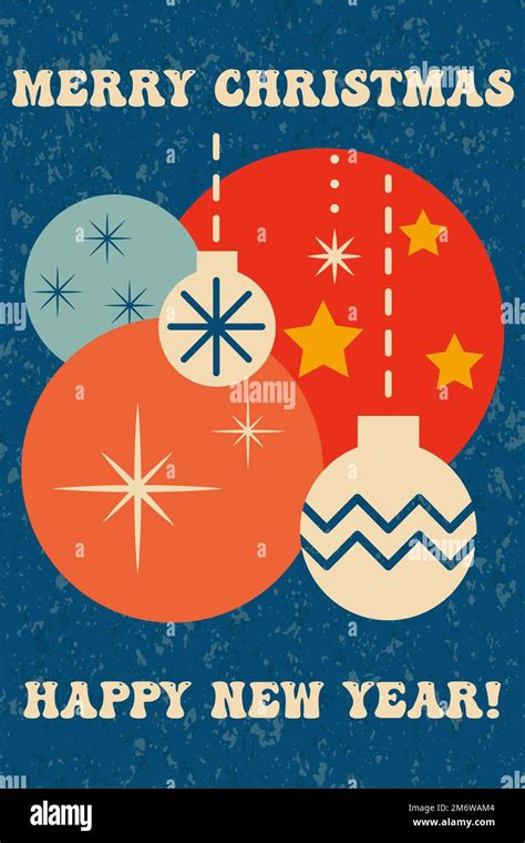 Groove Christmas Card Illustration In Retro Style Stock Photo Alamy