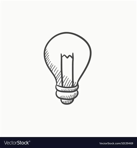Lightbulb Sketch Icon Royalty Free Vector Image
