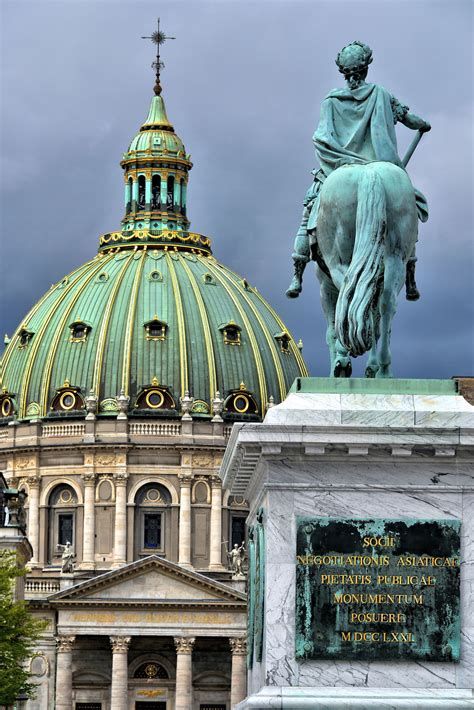 Equestrian Statue Of Frederick V At Amalienborg In Copenhagen Denmark