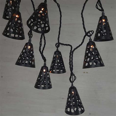 Black Metal Lantern String Lights