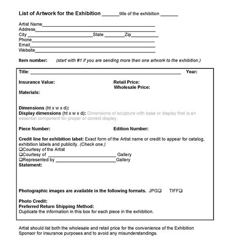 17 Standard Art Exhibition Agreement Tonitiatitas