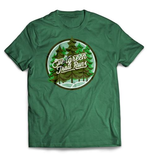 Running T Shirt Graphic Design Evergreen Trail Run Logo