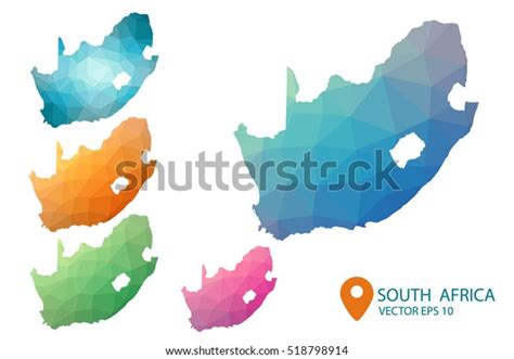 Set Vector South Africa Maps Bright Stock Vector Royalty Free 518798914