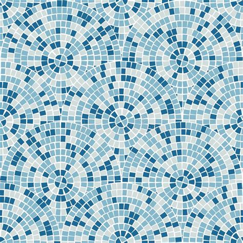 Blue Abstract Mosaic Seamless Pattern Vector Background Endless