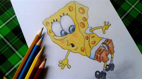 Cara Menggambar Spongebob Dengan Pensil Warna Youtube
