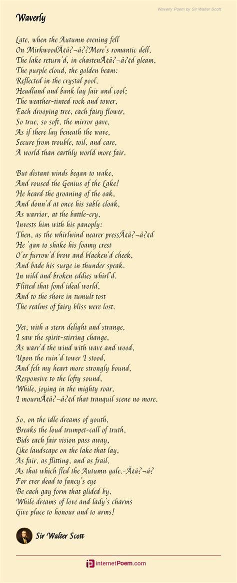 Waverly Poem By Sir Walter Scott