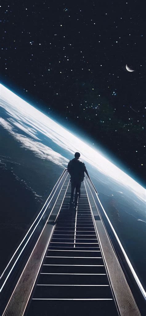 1242x2688 Escalator In Space Iphone Xs Max Hd 4k Wallpapers Images