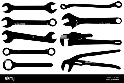 Set Of Wrenches Isolated On White Stock Photo Alamy