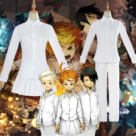 Costumes The Promised Neverland Ray Norman Emma Cosplay Costume White