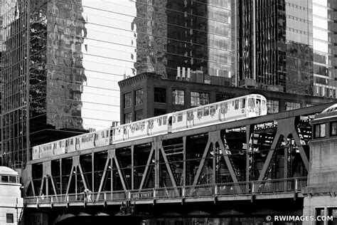 Framed Photo Print Of El Train Chicago Elevated Train Chicago Illinois