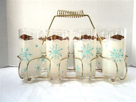 Reduced Fabulousvintage Mcm Drinking Glasses Complete W Gold Etsy Drinking Glasses Vintage
