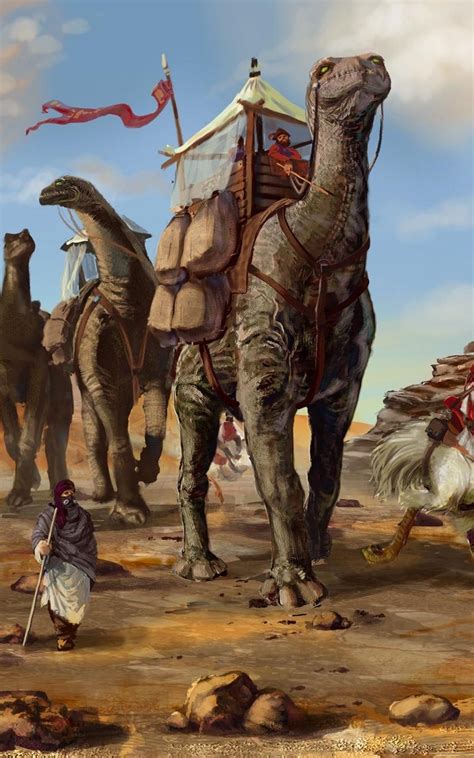 1600x2560 Desert Caravan Dinosaurs 1600x2560 Resolution Wallpaper Hd