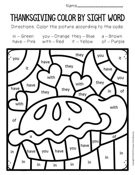 Free Printable Color By Sight Word Kindergarten Mazupdate