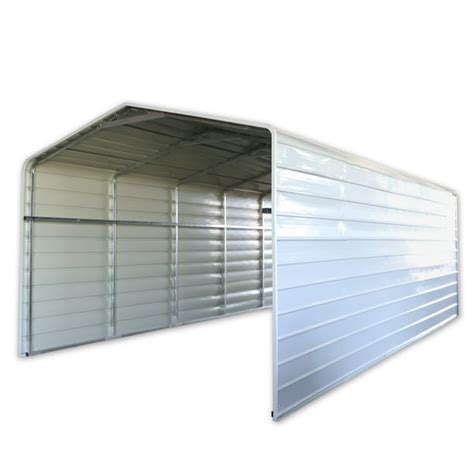 Aleko Galvanized Steel Carport Canopy Shelter With Sidewalls 12w X 26l