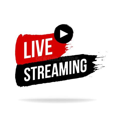 Live Streaming Icon Emblem Logo In Brush Stroke Style Vector Flat