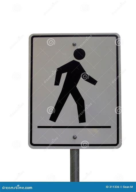 Crosswalk Sign Blue Warning Pedestrian Man Royalty Free Stock Photo