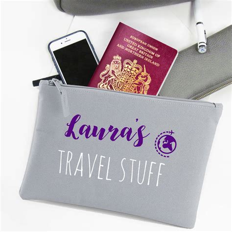 Personalised Travel Essentials Bag By Perfect Personalised Gifts ...