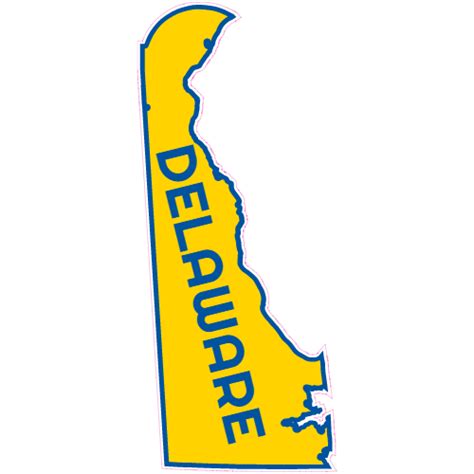 Delaware State Shaped Sticker Us Custom Stickers