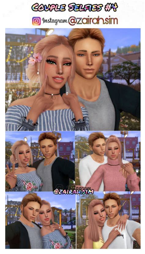 Sims 4 Cc Custom Content Couple Pose Pack Couple Selfies 4 By Zairah Sims Sims 4 Teen