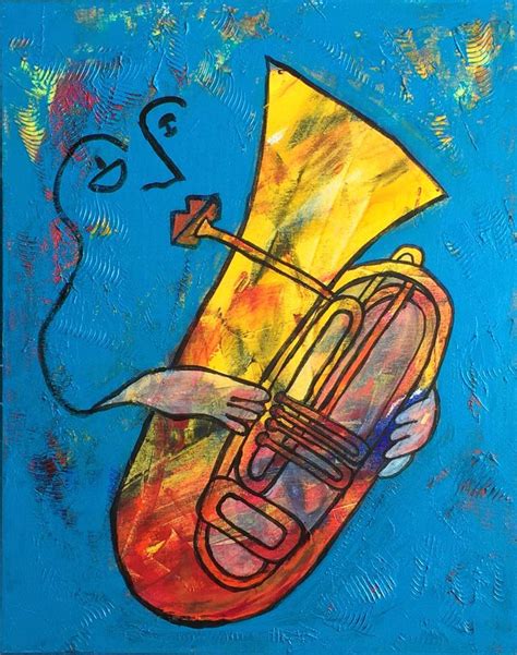 The Blues Tuba Painting By Leonor Alvim Brazao Saatchi Art
