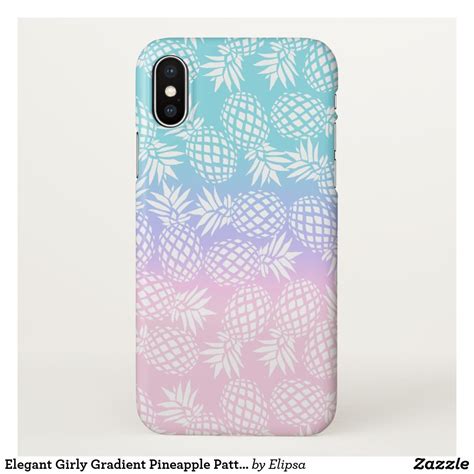 Elegant Girly Gradient Pineapple Pattern Colorful Iphone Case Zazzle