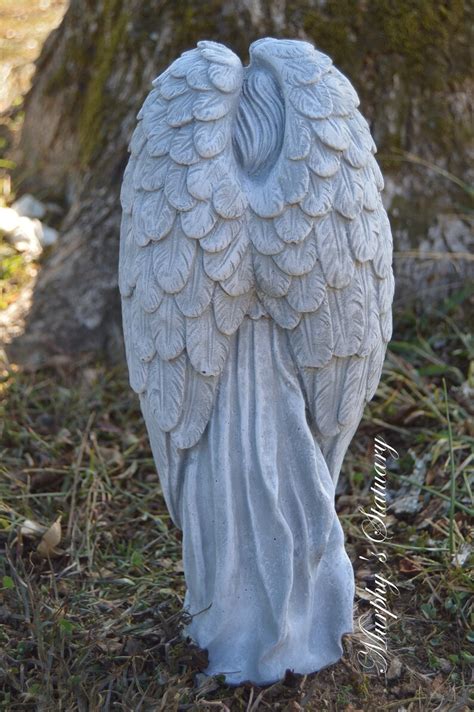 Solid Concrete Angel Statue Hand Painted Marble Finish Etsy