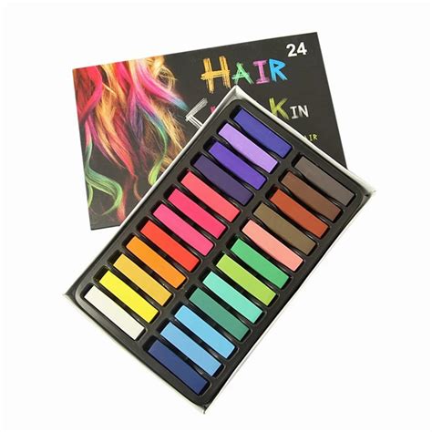 24 Colorsset Fashion Hair Crayons Chalk Non Toxic Soft Pastel Kit
