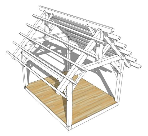 12×16 King Post Truss Plan Timber Frame Hq